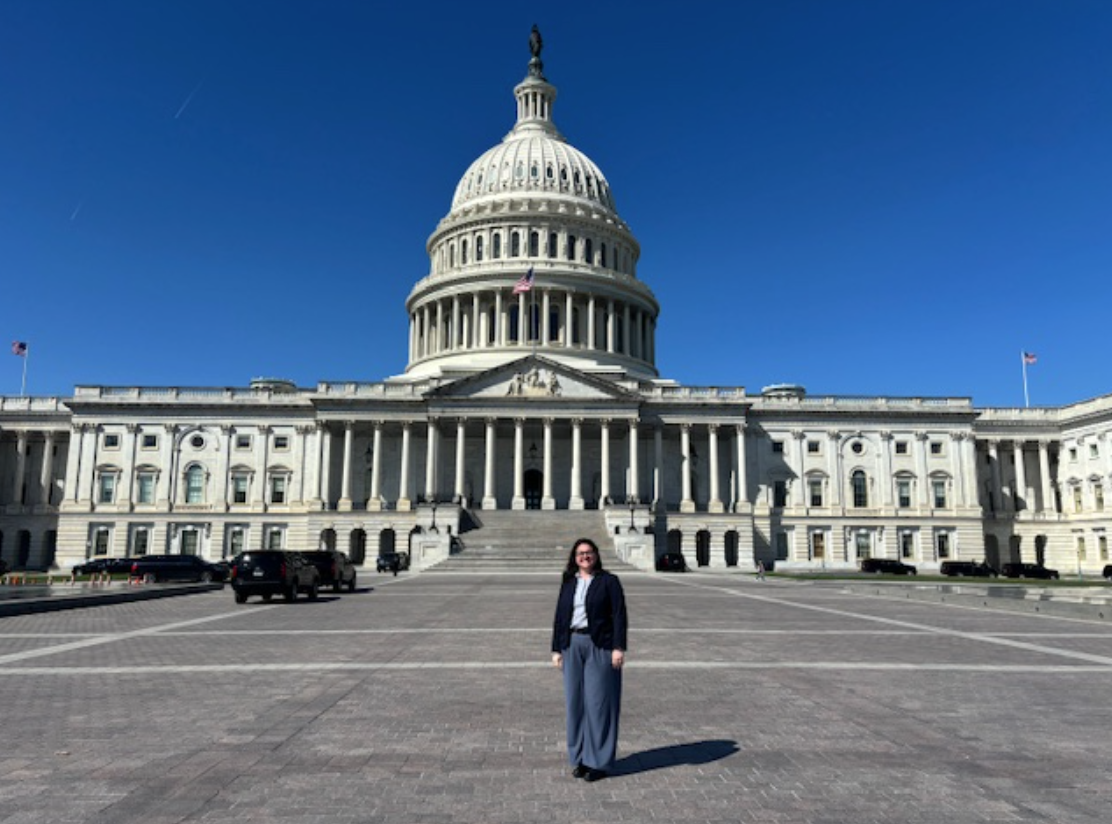 Gabby Hillyer in front of the Capitol Building.